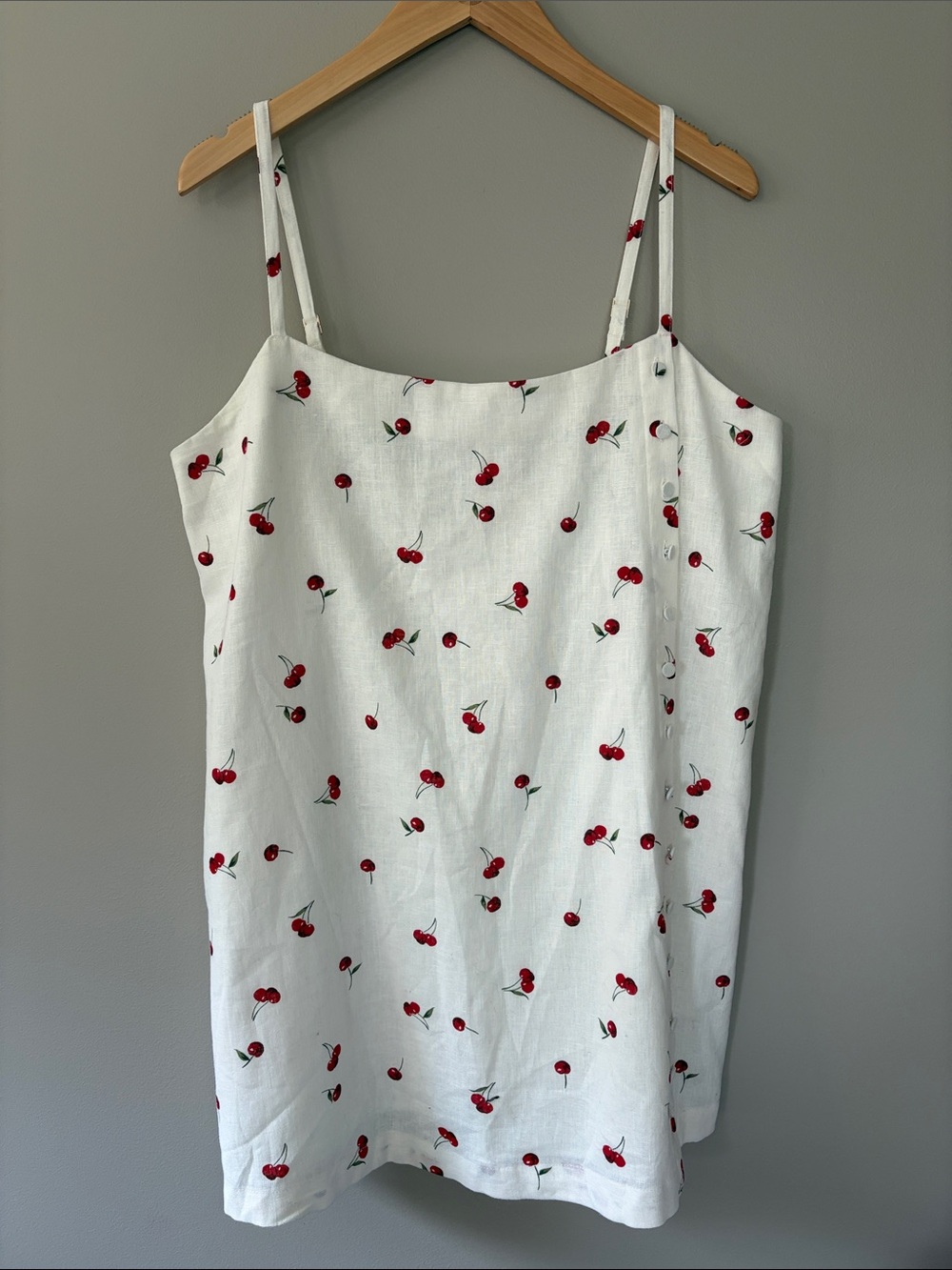 Abercrombie & Fitch‎ Cherry Print Linen Dress Romper Skort Large Petite